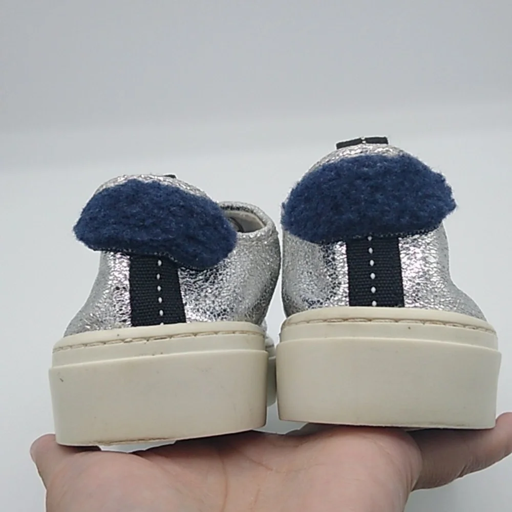 Zara Basic Collection Silver Metallic Sneakers Size -38/US 7.5 - Picture 9 of 16